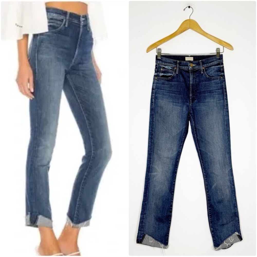 Mother High Waisted Rascal Ankle Slit Flip Jeans Size 26 Revolve